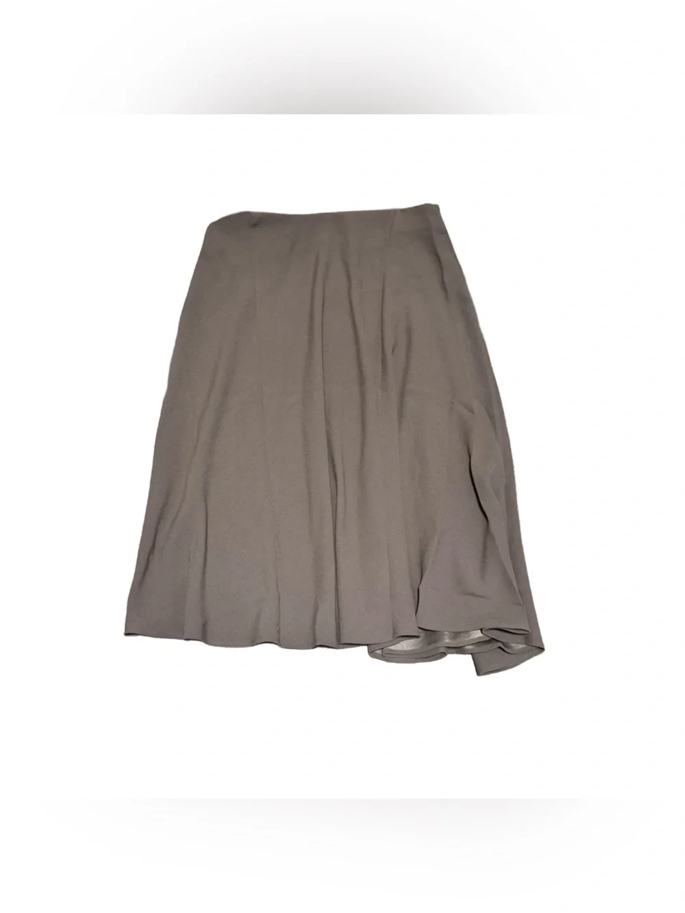 Spanx Carefree Crepe Asymmetrical A-Line Skirt Women's Small Smoke Brown NWT